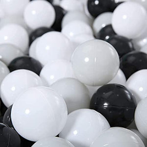 STARBOLO Ball Pit Balls - 100 pcs Plastic Play Pit Balls Crawl Balls with Color Black, Grey, White for Baby Kids Playpen Pool Tub Toy, 2.2 Inch.