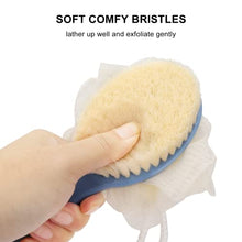 Load image into Gallery viewer, SetSail 2 Pack Shower Body Brush with Bristles and Loofah &amp; Hair Scalp Massager Shampoo Brush, Long Handle Back Scrubber for Shower, Soft Silicone Hair Scalp Scrubber, Dry and Wet Hair Brush
