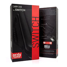 Load image into Gallery viewer, Orzly Carry Case Compatible with Nintendo Switch and New Switch OLED Console - Black Protective Hard Portable Travel Carry Case Shell Pouch with Pockets for Accessories and Games
