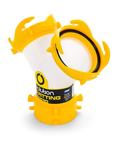 Camco 39629 Revolution Translucent Wye Fitting -Connects Two Sewer Hoses with Lug Fittings the Same Dump Station, Odor Tight Connection