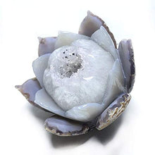 Load image into Gallery viewer, MOKA 1pc 400g-550g Natural Agate geode Quartz Flower carvings Crystal Ornaments Figurines for Sale
