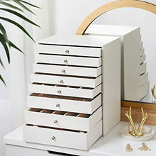 Load image into Gallery viewer, SONGMICS Jewelry Box, 8-Layer Large Jewelry Case, Ideal for Necklaces, Earrings, Sunglasses, Bracelets, Watches, White UJBC11WT
