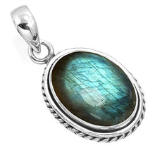 Load image into Gallery viewer, 925 Sterling Silver Women Jewelry Natural Labradorite Pendant
