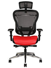 Load image into Gallery viewer, Oak Hollow Furniture Aloria Series Office Chair Ergonomic Executive Computer Chair with Headrest, Genuine Leather Seat Cushion, Mesh Back, Adjustable Lumbar Support Swivel and Tilt High-Back (Red)
