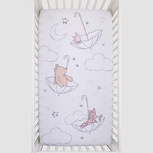 Load image into Gallery viewer, Disney Winnie The Pooh - Classic Pooh - Ivory, Tan &amp; White Photo Op Fitted Crib Sheet, Tan, White, Grey , 28x52x8 Inch (Pack of 1)
