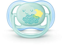 Load image into Gallery viewer, Philips AVENT Ultra Air Pacifier 0-6 Months, Contemporary Decos, Blue/Green, 4 Pack, SCF344/40
