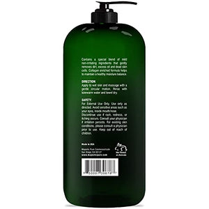 MAJESTIC PURE Tea Tree Body Wash with Collagen - Helps Nail Fungus, Athletes Foot, Ringworms, Jock Itch, Acne, Eczema & Body Odor - Soothes Itching - (Packaging May Vary), Set of 2, 16 fl oz