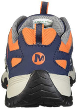 Load image into Gallery viewer, Merrell Unisex-Kid's Moab FST Low WTRPF Hiking Shoe, Navy/Grey/Orange, 2 M US Little Kid
