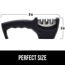 Load image into Gallery viewer, Gorilla Grip Original Premium Knife Sharpener, Professional Kitchen Chef 3 Slot Design, Easy Sharpening, Slip Resistant Grip, Safely Sharpen Knives, Restore Dull Knife for A Sharp Edge, Gray
