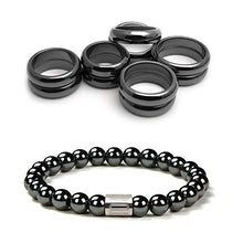 Load image into Gallery viewer, Morchic Magnetic Hematite Rings Bracelet Set, Energy Crystal Therapy Arthritis Anxiety Pain Relief Birthday Gift
