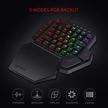 Load image into Gallery viewer, Redragon K585 DITI One-Handed RGB Mechanical Gaming Keyboard, Type-C Professional Gaming Keypad with 7 Onboard Macro Keys, Detachable Wrist Rest, 42 Keys (Black-Blue Switch)
