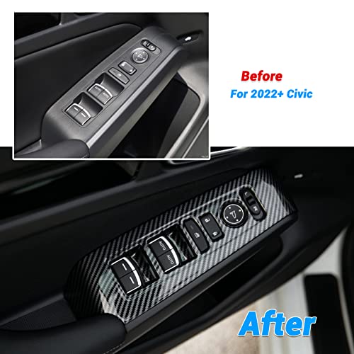 Load image into Gallery viewer, Thenice for 11th Gen Civic Window Control Panel Door Armrest Cover Door Lock Switch Trim for Honda Civic 2022 Sedan Hatchback -Carbon Fiber Grain