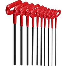 Load image into Gallery viewer, 10 Pieces T-handle Hex Key Set T-key Allen Wrench Kit Sizes 3/32, 7/64, 1/8, 9/64, 5/32, 3/16, 7/32, 1/4, 5/16, 3/8 Inches
