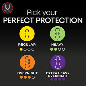 U by Kotex CleanWear Ultra Thin Feminine Pads with Wings, Heavy Absorbency, 40 Count