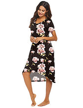 Load image into Gallery viewer, Ekouaer Women's Nightgown Sleepwear Short Sleeves Shirt Casual Sleepdress
