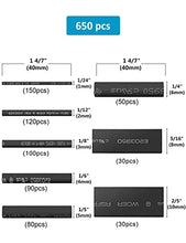 Load image into Gallery viewer, 650 pcs Black Heat Shink Tubing and 650 pcs Colorful Heat Shink Tubing Wire Shrink Wrap UL Approved Ratio 2:1 Electrical Cable Wire Kit
