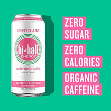 Load image into Gallery viewer, Hiball Energy Seltzer Water, Caffeinated Sparkling Water Made with Organic Caffeine, Zero Calorie, Sugar Free (16 Fl Oz Pack of 8), Watermelon
