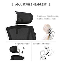 Load image into Gallery viewer, Hbada Reclining Office Desk Chair | Adjustable High Back Ergonomic Computer Mesh Recliner | White Home Office Chairs with Footrest and Lumbar Support
