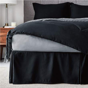 Bedsure Bed in A Bag Comforter Sets Black/Light Grey Twin Size - Microfiber Reversible Bedding Sets 6 Pieces (1 Comforter, 1 Pillow Sham, 1 Flat Sheet, 1 Fitted Sheet, 1 Bed Skirt, 1 Pillowcase)
