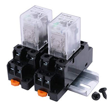 Load image into Gallery viewer, mxuteuk 2pcs JQX-13FL AC 110V/120V Coil 8 Pin 10A DPDT LED Indicator Electromagnetic Power Relay, with Base, with DIN Rail Slotted Aluminum
