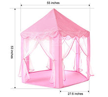 Load image into Gallery viewer, Monobeach Princess Tent Girls Large Playhouse Kids Castle Play Tent with Star Lights Toy for Children Indoor and Outdoor Games, 55'' x 53'' (DxH)
