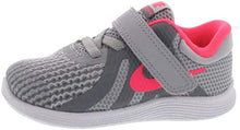 Load image into Gallery viewer, Nike Girl's Revolution 4 (TDV) Running Shoe, Wolf Grey/Racer Pink-Cool Grey-White, 10C Toddler US Toddler
