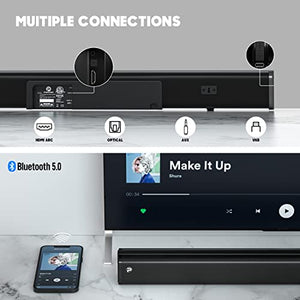 Sound Bar with 【Dolby】, 2.1 CH TV Soundbar with Subwoofer Works with 4K&HD TVs (D2, 200W)