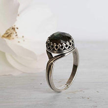 Load image into Gallery viewer, 925 Sterling Silver Vintage Style Natural Labradorite Ring - Iridescent Rose-Cut Genuine Gemstone March Birthstone Sizable Ring - Handmade Jewelry Gift For Her - Adjustable Boho Ring - Gift For Women
