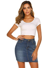 Load image into Gallery viewer, Women's Classic A-Line Denim Jean Short Skirt, Dark Blue, X-Large
