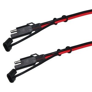 KUNCAN 12FT Sae to Sae 2 Pin Extension Cable DC Power 16awg Heavy Duty Battery Quick Disconnect/Connect Wire Harness with Sae Connectors with Dust Cap