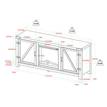 Load image into Gallery viewer, Walker Edison Georgetown Modern Farmhouse Double Barn Door Fireplace TV Stand for TVs up to 65 Inches, 58 Inch, Stone Grey
