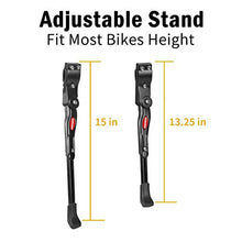 Load image into Gallery viewer, GameXcel Bike Kickstand Adjustable Bicycle Kickstand - Bike Stand for 22”-26” Road Bike/Mountain Bike - Aluminum Alloy Bike kick stand - Bicycle Accessories - Indoor Bike Storage
