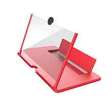 Load image into Gallery viewer, 12&quot; Screen Magnifier for Cell Phone, HD Mobile Phone Magnifier 3D Projector Screen for Movie Video Gaming, Foldable Phone Stand Accessories with Screen Amplifier, Fits All Smartphones (Red)
