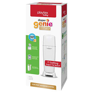 Playtex Diaper Genie Complete Pail with Built-In Odor Controlling Antimicrobial, Includes Pail & 1 Refill, White