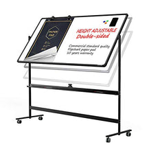 Load image into Gallery viewer, Large Mobile Rolling Magnetic Whiteboard - 48 x 32 Inches Height Adjust Double Sides Portable White Board on Wheels, Dry Erase Board Easel with Stand for Office, Home &amp; Classroom
