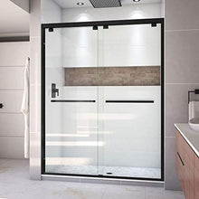 Load image into Gallery viewer, DreamLine Encore Semi-Frameless Bypass Sliding Shower Door in Satin Black, 56-60 in Width x 76 in Height, 5/16 in. (8mm) Certified Clear Tempered Glass, Smooth Gliding Open and Close. SHDR-1660760-09
