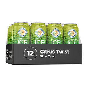 Sparkling Ice +Caffeine Triple Citrus Sparkling Water, with Antioxidants and Vitamins, Zero Sugar, 16 fl oz Cans (Pack of 12)