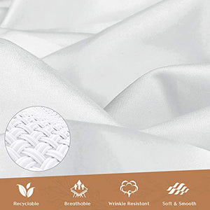 Leafbay Bed Sheets Queen Set - 4 Piece Super Soft Microfiber Bed Sheets 1800 TC with 16” Deep Pocket, Wrinkle Resistant and Unfading Bedding Set - White