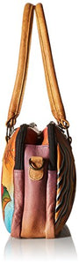 Anna by Anuschka womens Satchel Handbag Genuine Leather, Rose Safari, No Size US