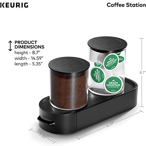 Load image into Gallery viewer, Keurig K-Cup Pod & Ground Coffee Storage Unit, Coffee Storage, Holds up to 12 ounces of Ground Coffee & 12 K-Cup Pods, Black