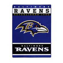 Load image into Gallery viewer, NORTHWEST NFL Baltimore Ravens Raschel Throw Blanket, 60" x 80", 12th Man
