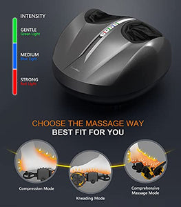 Cunmiso Life Foot Massager Machine With 2 Heat Modes & Remote, All-Round Shiatsu Foot Massager With Deep Kneading & Air Compression For Tired Muscles & Plantar Fasciitis, Fits Up To Men Size 12.5