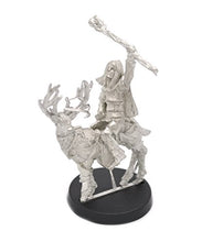 Load image into Gallery viewer, Stonehaven Elf Wizard Mounted on Stag Miniature Figure (for 28mm Scale Table Top War Games) - Made in USA
