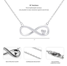 Load image into Gallery viewer, SUAVELL Infinity Heart Necklace. Sterling Silver Necklace Forever Jewelry. Infinity Necklace. Valentines Day Gifts for Her, Birthday Gifts for Women, Gifts for Girlfriend, Gifts for Wife Christmas
