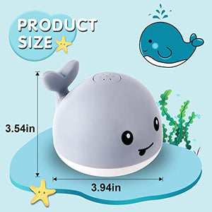 2022 Upgraded Baby Bath Toys, 1500 mAh Rechargeable Bath Toys with Double Layer Waterproof, Light Up Whale Spray Water Bathtub Toys for Toddlers Infant Kids Boys Girls, Pool Bathroom Baby Toy