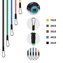 Load image into Gallery viewer, Resistance Bands Set, Exercise Bands Elastic for Fitness Training Yoga Physical Therapy Home Workouts with Handles Door Anchor Ankle Straps &amp; Waterproof Bags, Portable Exercise Equipment for Men/Women
