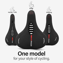 Load image into Gallery viewer, Wittkop Bicycle Saddle [for City Bikes] – Comfortable Saddle for Men and Women with Integrated 5-Zone-Concept and Memory Foam - Waterproof Bike Seat with Airflow System, incl. User Manual
