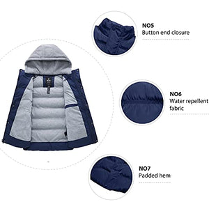 Wantdo Women's Insulated Hooded Winter Sleeveless Vest Puffer Coat Blue X-Large