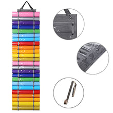 Load image into Gallery viewer, AROUY Vinyl Storage Organizer - Vinyl Roll Holder Wall Mount/Over The Door, Craft Vinyl Storage Rack, Hanging Organizer Storage with 24 Roll Compartments (24 - Gray)
