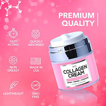 Load image into Gallery viewer, Collagen Cream For Face with Retinol - Anti Aging Face Moisturizer - Day &amp; Night Wrinkle Cream - Hyaluronic Acid &amp; Vitamin A+E - Natural Firming Cream for Women and Men - Hydrating Lotion for Fine Lines - 1.7 oz
